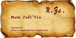 Munk Zsófia névjegykártya