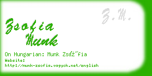 zsofia munk business card